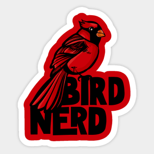 Bird Nerd Red Cardinal Sticker